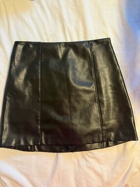 Abercrombie & Fitch Black Faux Leather Mini Skirt